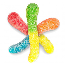 Mini Sour Neon Gummi Worms 4/4.5lb